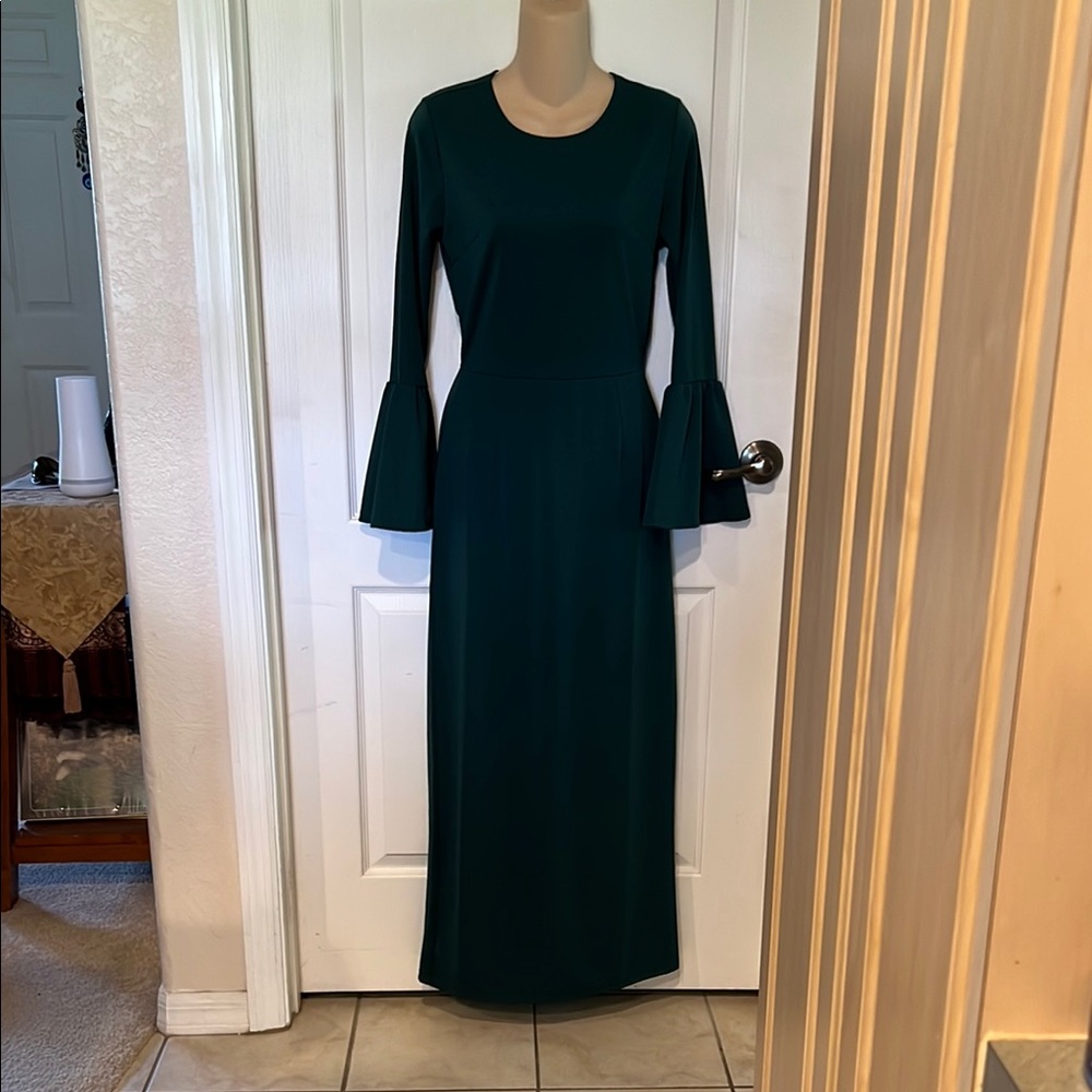 Chic Teal Long Sleeve Dress